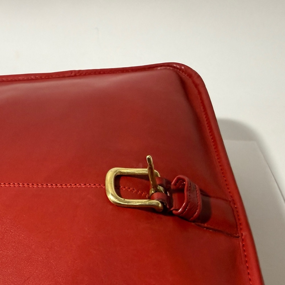 COACH Vintage Letter Brief from 1980s NYC Factory. Rich Red. Near Perfection. - Picture 9 of 16